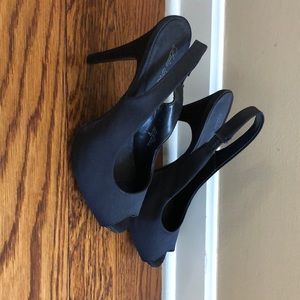 Black peep toe heels